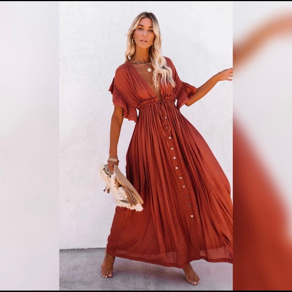 ANIKA POCKETED DRESS - TERRACOTTA